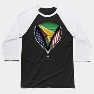 Guyanese Flag  Guyana Flag American Flag Zip Down - Gift for Guyanese From Guyana Baseball T-Shirt